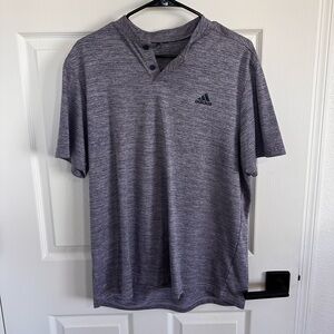 Adidas Men's Heathered Gray/Purple Short Sleeve Tee